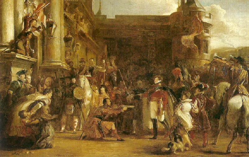 Sir David Wilkie the entrance of george iv at holyrood house china oil painting image